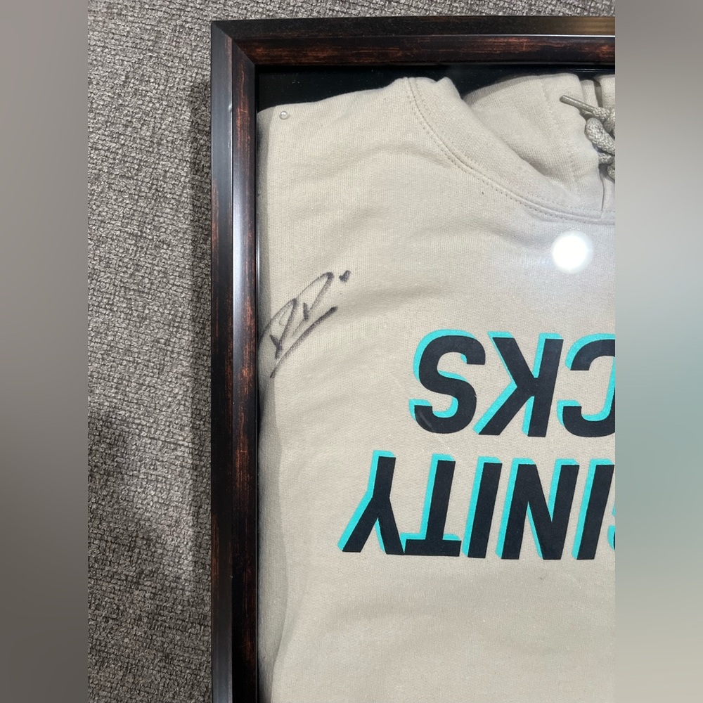 Danny Duncan signed virginity rocks hoodie with frame